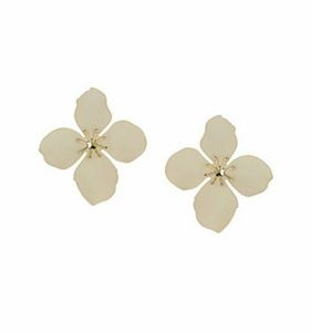 Sparkling sage 14k plated resin flower earrings